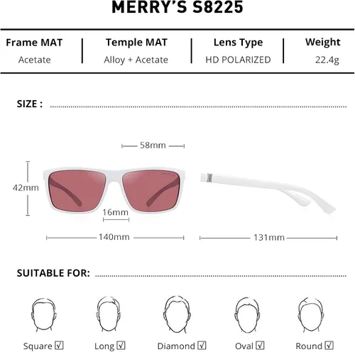 Vista 2 de MERRYS - Gafas de sol polarizadas para hombre y mujer para pesca al aire libre
