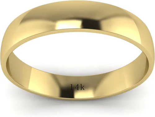 Vista 2 de Anillo de boda unisex sólido de oro blanco, rosa, amarillo de 14 quilates, 4mm, cómodo, tradicional, altamente pulido, banda lisa