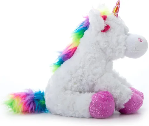 Vista 3 de Peluche de unicornio multicolor, de The Petting Zoo (10 pulgadas)