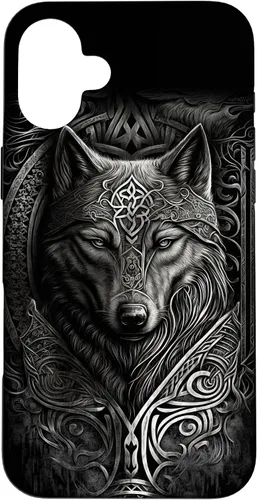 Vista 23 de Stylish Viking Wolf Design Wild Animal Viking Wolf Case for iPhone 17