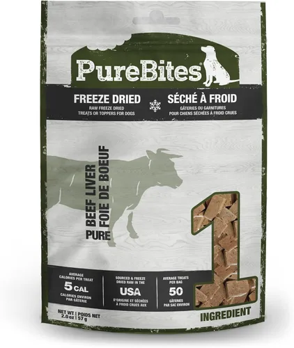 Vista 12 de PureBites Golosinas de res liofilizadas para perros, 1 ingrediente, hechas en EE. UU., 26 oz (el empaque puede variar)