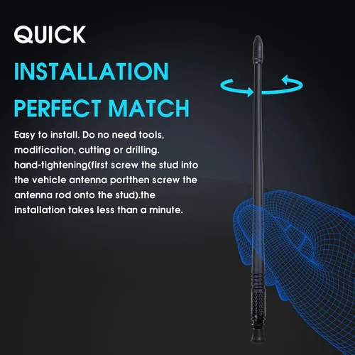 Vista 3 de sukemichi Antena universal de repuesto para automóvil de 13 pulgadas para accesorios Ford Bronco, Ford F150 F250 F350 Raptor, Dodge RAM 1500 2500