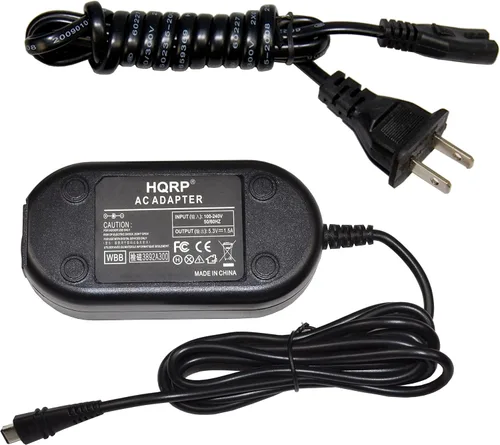 Vista 2 de HQRP Adaptador de CA compatible con videocámara Canon VIXIA HF-R800, R82, R80 + adaptador de enchufe europeo