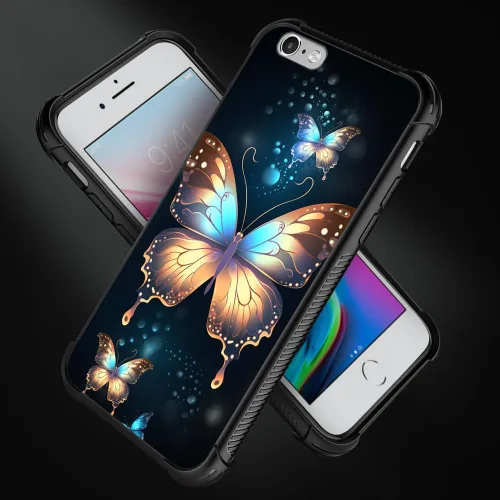 Vista 332 de Funda compatible con iPhone 8, a prueba de golpes, antiarañazos, bandera de ciervos de cola blanca de grano de madera estadounidense