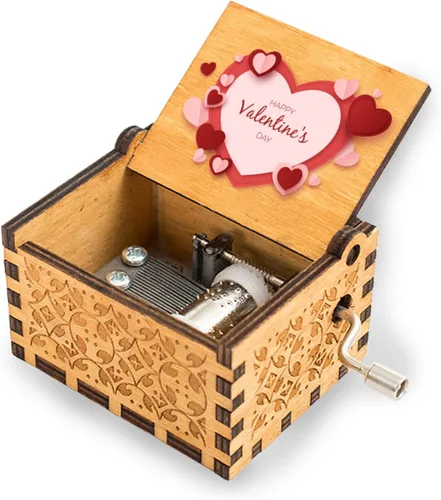 Vista 6 de Caja de música de madera personalizada U R My Sunshine Cajas musicales de manivela personalizadas, un regalo significativo para mujeres, hombres