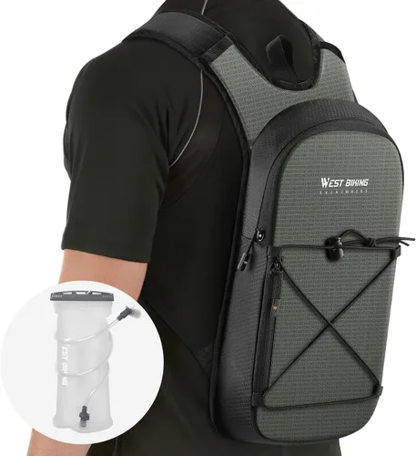 Vista 7 de Mochila de hidratación con vejiga de hidratación de TPU, mochila de agua ligera para senderismo, mochila de hidratación con bolsa de agua de 2