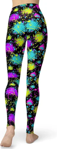 Vista 2 de sissycos Womens 80s Leggings Artistic Splash Printed Buttery Soft Stretchy Pants