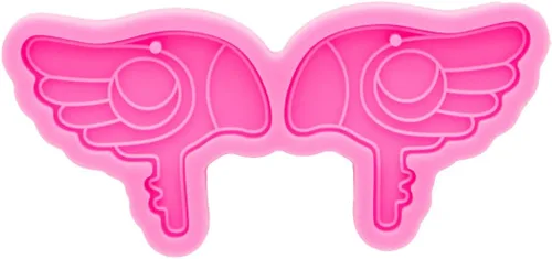 Vista 4 de Angel Wings Bonitos moldes de cabeza de pájaro, moldes de resina, molde de silicona para llavero, molde de silicona brillante para bricolaje, dijes