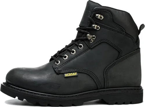 Vista 2 de Botas de trabajo para hombre, impermeables, cómodas, antifatiga, puntera suave, antideslizantes, botas de trabajo de seguridad para construcción