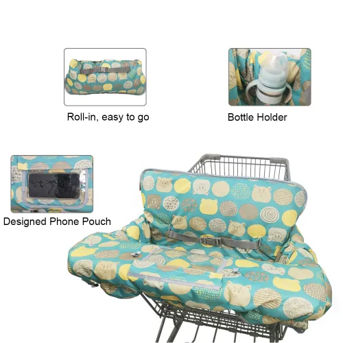 Vista 3 de Fundas para carrito de compras para bebé, niña, funda para silla alta para niño, cubierta para carrito de comestibles (Polka Cute)