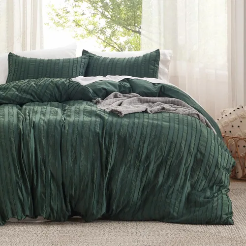 Vista 21 de Bedsure Funda de Edredón de Lujo Tipo Waffle Tamaño Queen - Juego de Funda de Edredón Texturizada, Suave, Juego de Ropa de Cama Transpirable