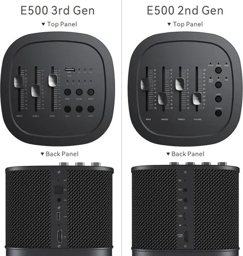 Vista 2 de ABRAMTEK E500 - Altavoces de alta potencia con Bluetooth Gris oscuro