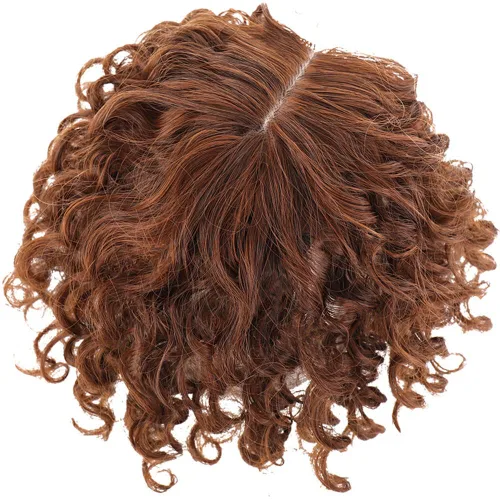 Vista 3 de Parte media suelta rizada ondulada postizo de cabeza de repuesto para la cabeza de la cabeza natural Snythetic, base para la pérdida de cabello