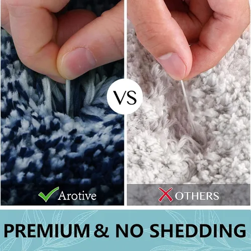 Vista 6 de Arotive - Alfombras de baño de microfibra, suaves y absorbentes con contorno para inodoro, antideslizantes, de felpa gruesa, lavables a máquina