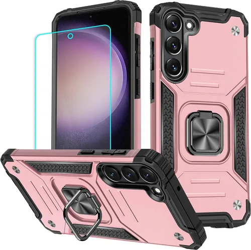 Vista 9 de HNHYGETE Funda para Samsung S23 con protector de pantalla HD: [grado militar de 20 pies probada en caídas] Funda protectora a prueba de golpes