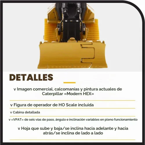 Vista 4 de Bulldozer Caterpillar D5 1:87 con tren de rodaje de grado fino y hoja