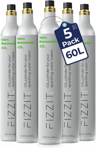 Vista 11 de FIZZIT - Cilindro de CO2 roscado de 60 litros – Recipiente recargable de 60 litros compatible con todas las corrientes de soda "atornilladas