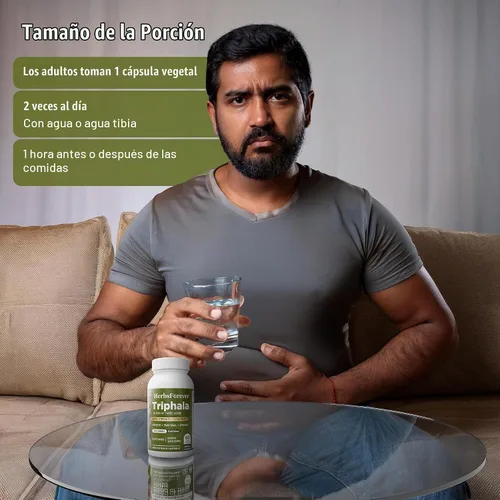 Vista 7 de Herbsforever Triphala Cápsulas Extracto Ratio (8:1) 40% Amla, Haritaki & Bibhitaki para desintoxicación, limpieza y rejuvenecimiento diarios* 60