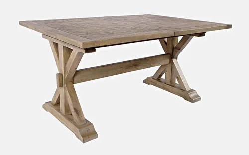 Vista 5 de Jofran Carlyle Crossing - Mesa de comedor rústica de madera maciza de 78 pulgadas