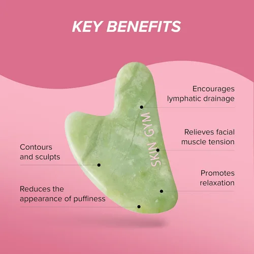 Vista 3 de SKIN GYM Sculpty Heart Gua Sha - Masajeador facial para bolsas debajo de los ojos, ojos hinchados y líneas finas, antienvejecimiento, estiramiento