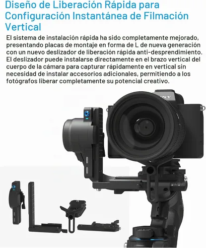 Vista 6 de FeiyuTech SCORP 2 Estabilizador de cardán para cámara DSLR y sin espejo, seguimiento integrado de Al, estabilizador de cámara de 3 ejes compatible