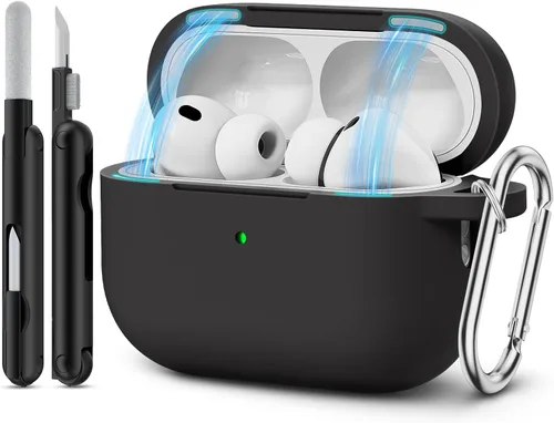 Vista 27 de Funda para AirPods Pro 3 (2025), funda protectora de silicona suave compatible con Estuche Apple AirPods Pro de 3ª generación con kit de limpieza