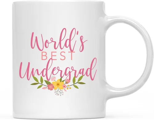 Vista 111 de Andaz Press Taza de café de 11 oz, regalo de broma de la mejor abbuela del mundo, diseño floral, paquete de 1