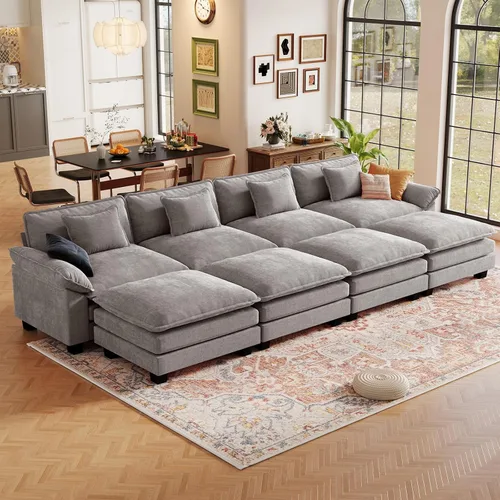 Vista 92 de CDCASA Silla de acento de gran tamaño de 50'' con otomana Asiento extra ancho y profundo estilo sofá nube para sala de estar, dormitorio, rincón