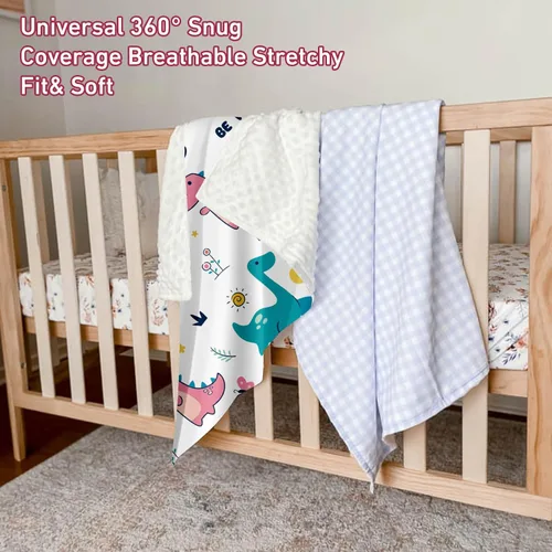 Vista 7 de Manta de doble capa para bebé con nombre personalizado, estampado de dinosaurio blanco, manta de ropa de cama personalizada para Halloween, para 03