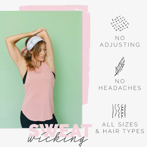 Vista 91 de Maven Thread 4" Wide Workout Headbands for Women – Non-Slip Sweatbands for Gym, Running & Yoga