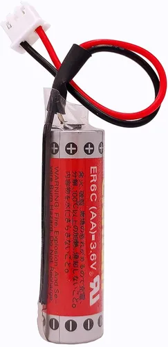 Vista 5 de 5 piezas 3.6V ER6C AA PLC batería 1800mAh para FX F2-40BL PLC con enchufe blanco batería de litio nuevo