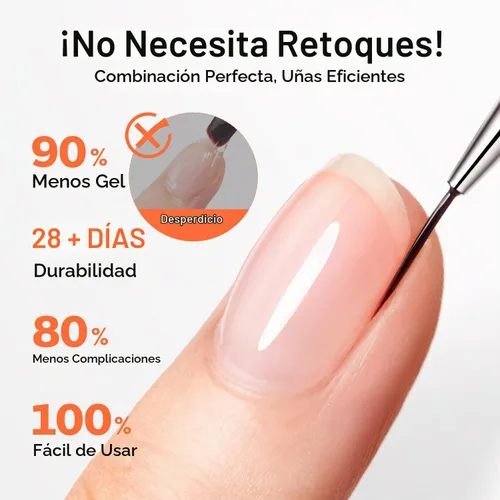 Vista 6 de modelones - Gel de uñas de construcción, esmalte de uñas transparente de 7 en 1 con cepillo separador extraíble, gel de base de goma curado