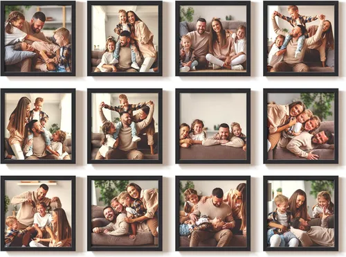 Vista 45 de Renditions Gallery Impresiones fotográficas personalizadas de 8 x 8 con marcos de fotos de madera real. Crea collage de fotos personalizado con Azul