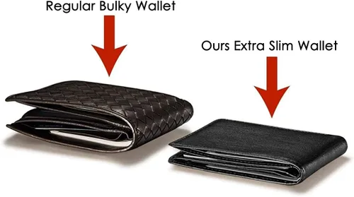 Vista 4 de Cartera de bolsillo con protección RFID para hombre, con caja de regalo