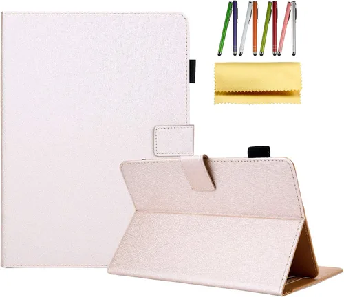 Vista 8 de Funda universal para tablet de 6.5 a 7.5 pulgadas, de piel sintética, funda protectora con ranuras para tarjetas y soporte para lápiz capacitivo