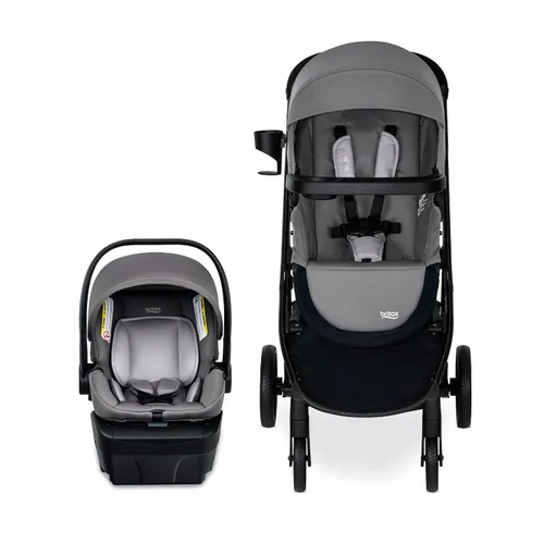 Vista 9 de Sistema de viaje para bebé Britax Willow Brook, conjunto de asiento de coche y cochecito con base Aspen, tecnología ClickTight, sistema RightSize