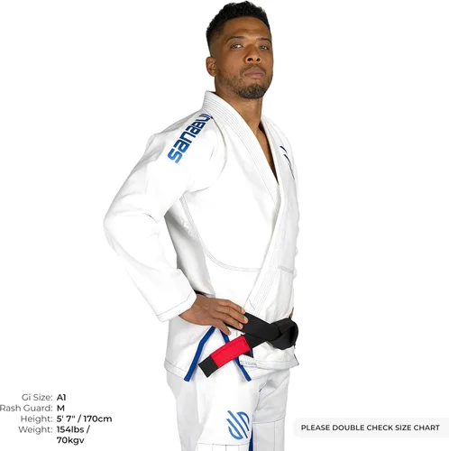 Vista 4 de Sanabul Essentials V.2 Ultra Light BJJ Jiu Jitsu Gi (ver guía especial de tallas)
