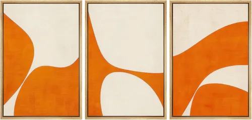 Vista 150 de SIGNFORD - Set de obras de arte en lienzo enmarcado para pared, ilustraciones abstractas de neblina del desierto en tonos neutros beige y marrón