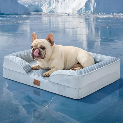 Vista 120 de Bedsure - Cama para gatos de interior, sofá cama lavable para perros muy pequeños, espuma de soporte con funda extraíble y lavable, forro Gris