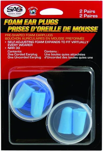 Vista 2 de SAS Tapones para los oídos de espuma con cable de seguridad con estuche