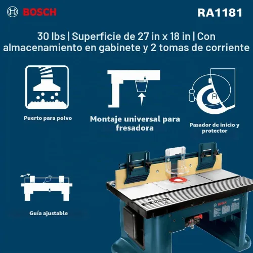 Vista 7 de Bosch RA1181 Mesa de Router de Sobremesa