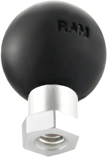 Vista 3 de RAM Mounts Adaptador de bola de rosca hembra de 1/4"-20 con poste hexagonal, tamaño B bola de 1", adaptador de montaje para cámara y accesorio