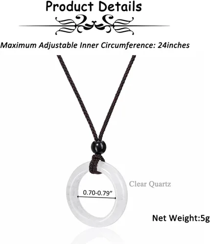 Vista 6 de PESOENTH Collar con colgante de cristal curativo para mujer, cristales de amatista púrpura natural, piedras preciosas de cuarzo, collar de cordón