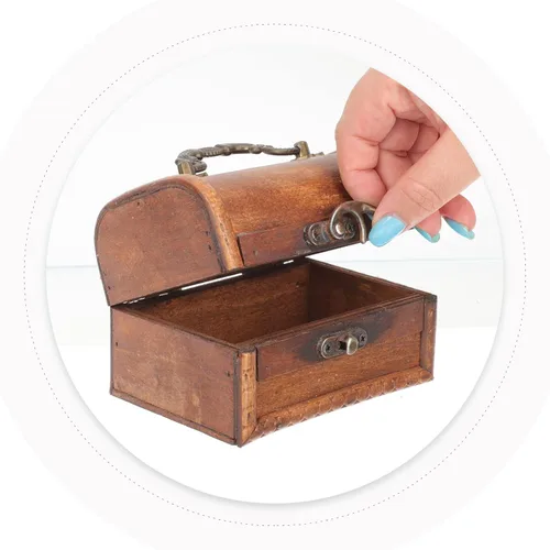 Vista 5 de Beavorty Caja de caja de vidrio con anillo retro de hierro forjado