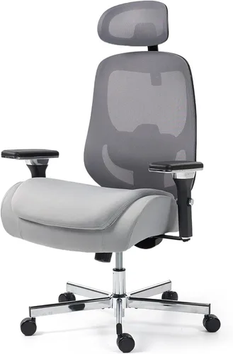 Vista 12 de Silla de oficina grande y alta resistente con brazos abatibles, silla ejecutiva ergonómica de escritorio para el hogar de 450 libras con asiento