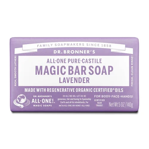 Vista 15 de Barra orgánica de jabones Pure Castile de Dr. Bronner, 734, 1, 1 Vegan Formula, Deep Cleansing Feel, Body Wash for Men and Women, Active Shower