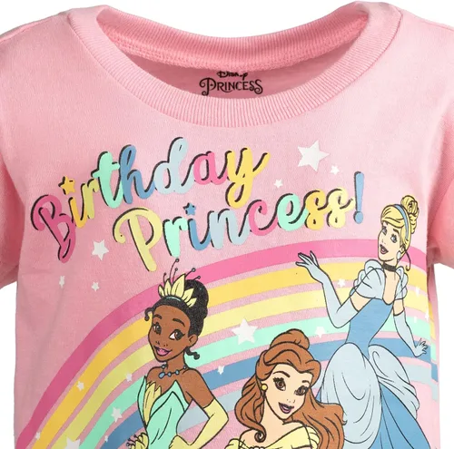 Vista 5 de Disney Minnie Mouse Princess Belle The Little Mermaid Moana Lilo Stitch Frozen - Camiseta de cumpleaños para niñas pequeñas a niños pequeños
