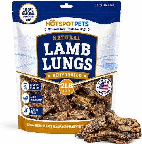 Vista 12 de hotspot pets Golosinas de carne de pulmón para perros, bolsa grande de 1 libra, tostado lento, totalmente naturales, deshidratadas, golosinas