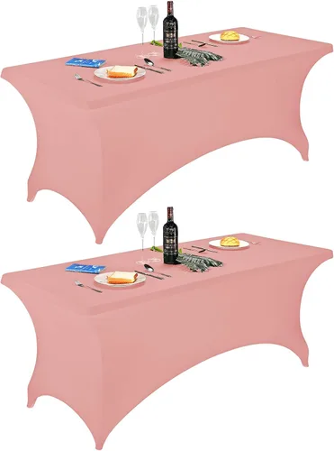 Vista 73 de FORLIFE - Funda de mesa de elastano, mantel ajustado de 4 pies para mesas rectangulares, funda elástica para patio, universal para bodas, banquetes