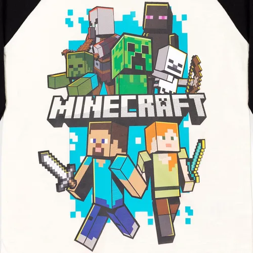Vista 6 de Minecraft Paquete de 2 camisetas gráficas de manga larga para niños de Mobs